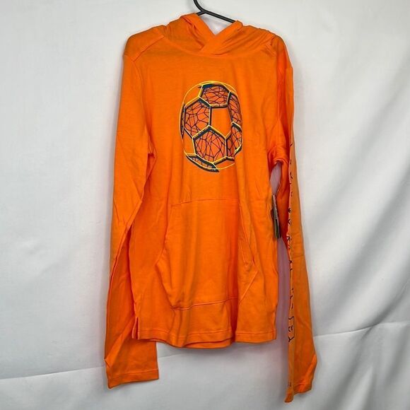 DSG Citrus Splash soccer graphic long sleeve hooded l/S tee NWT size large - Picture 1 of 13